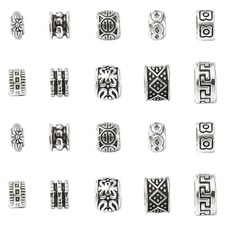 100pcs Large Hole Column Beads Tibetan Alloy Spacer Bead for Bracelets Jewelry