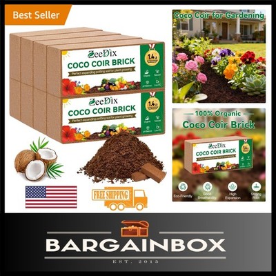 Sustainable 8 Pack Coconut Coir - Balanced pH Potting Mix for Organic Gardening