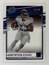 Darrynton Evans 2020 Clearly Donruss Rated Rookies Purple #/49 - Titans
