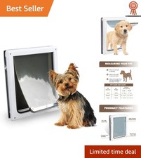 Weather-Resistant Pet Glass Door with Transparent Flap - Large Size