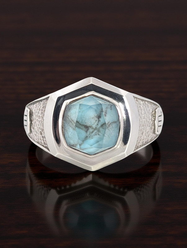STERLING SILVER KENDRA SCOTT TURQUOISE DOUBLET SCORPIO RING SIZE 7.5 #7886