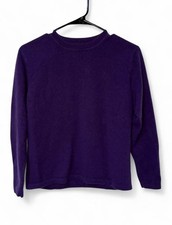 100 2 Ply Cashmere Dark Purple/Plum Long sleeve sweater size small