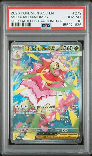 Pokemon Mega Meganium EX Ascended Heroes 272 Special Illustration Rare PSA 10