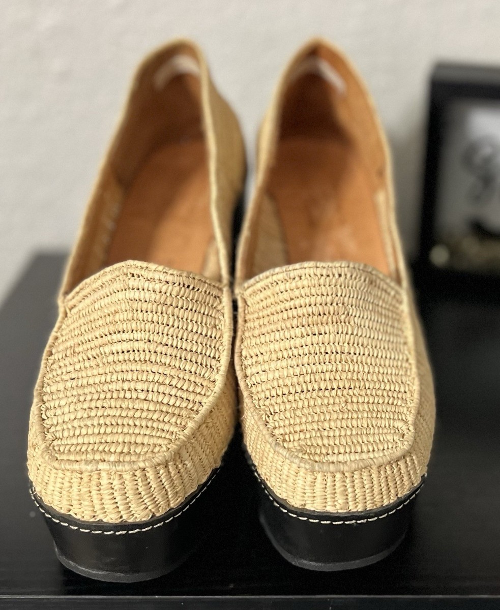 Carven Robert Clergerie Woven Pumps Wedge Platform Tan Womens UK Sz 37 US  Sz