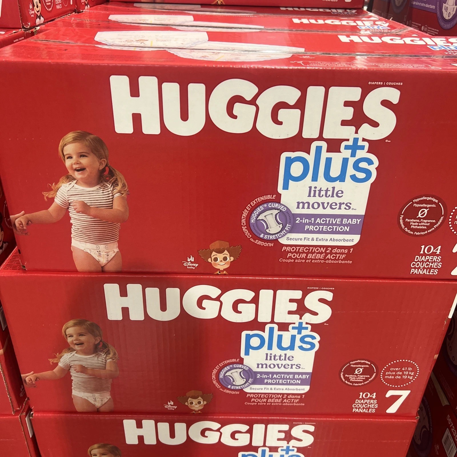 Huggies Plus Diapers Size 7 (41+ Pounds), 104 Count