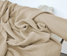Beige Linen Fabric by the Yard Soft Sand Natural Material Sewing Clothing 58" W