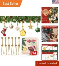 24 PCS Adjustable Christmas Ornament Hooks, Hoevaton Non-Slip Hanger Hooks fo...