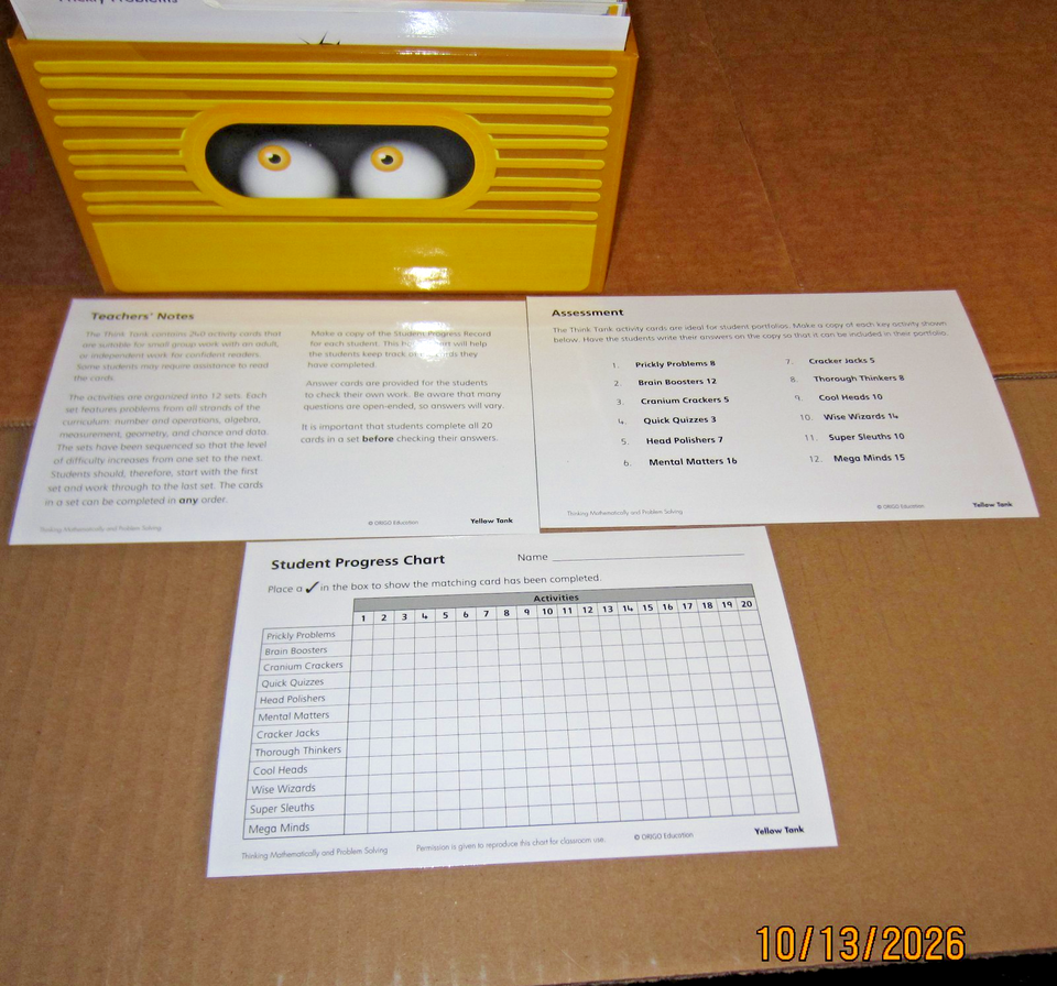 Think Tank Yellow Level Grade 1 Thinking Mathematically Problem Solving ...