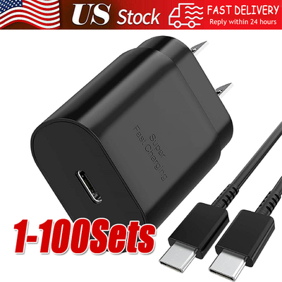 #ad 25w Type USB C Fast Wall Charger6FT Cable For Samsung Galaxy S20 S21 5G lot US $609.49