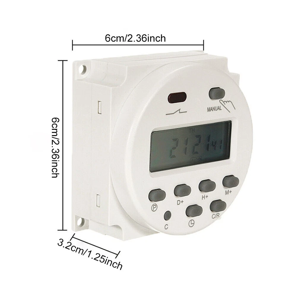 Timer Switch DC 12V 16A LCD Digital Display Programmable Timer Switch Relay UK - Image 2 of 4