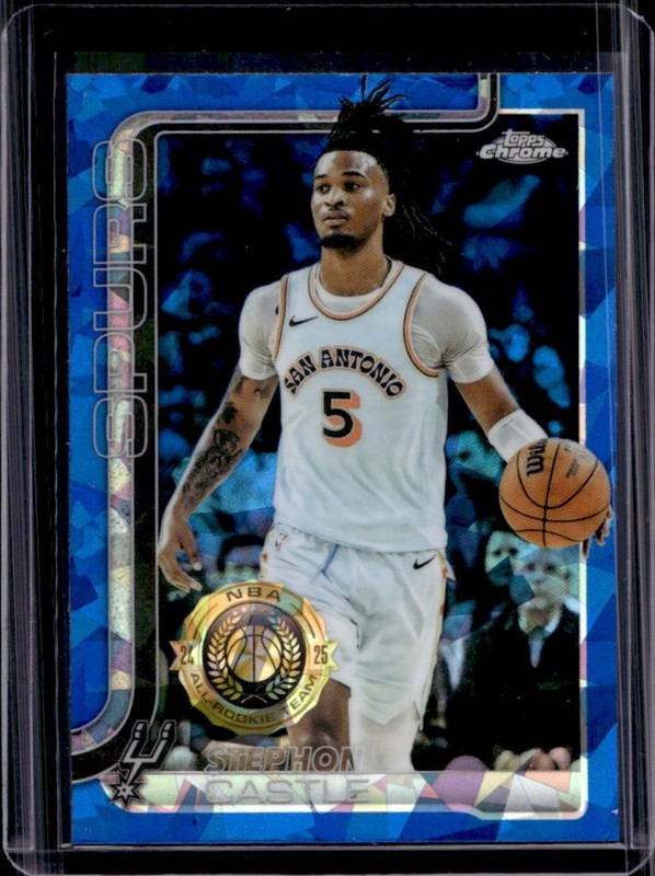 2025-26 Topps Chrome Sapphire Stephon Castle #228 Spurs