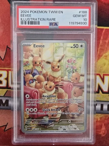 Pokemon Eevee 188/167 Sv06: Twilight Masquerade Holo PSA 10 GEM MINT