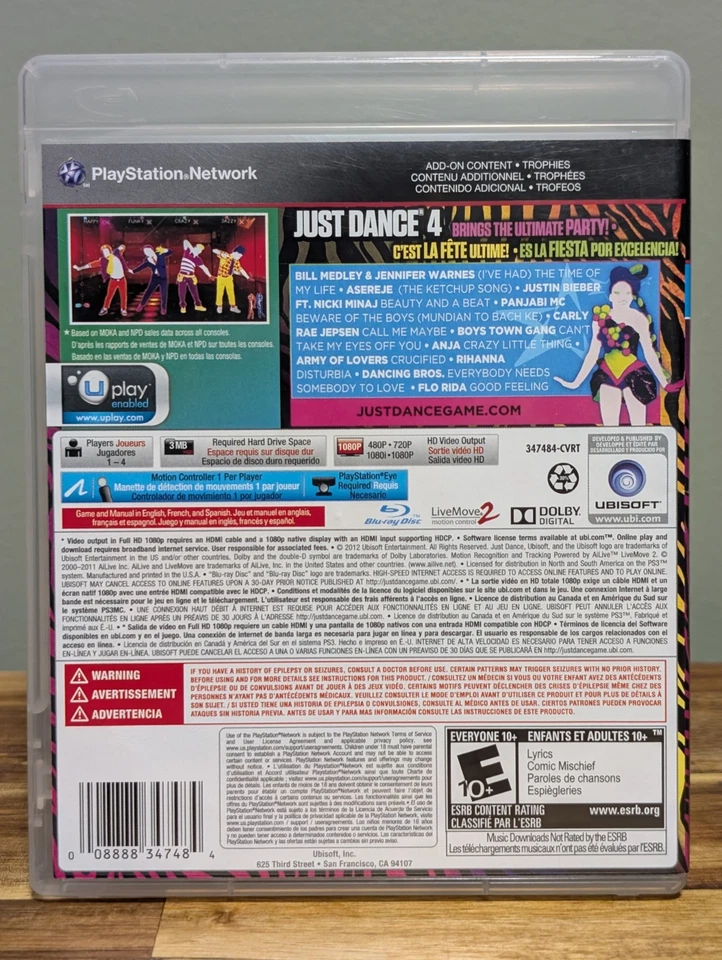 Just Dance 4 (Sony PlayStation 3, 2012) ➡️CIB Complete  - Tested - Near Mint 📀! - Image 3 of 4