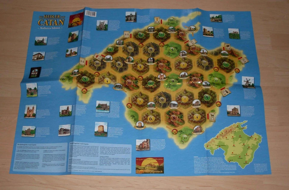 Siedler von Catan Mallorca Szenario Spielplan Plan Spanien Karte Landkarte Neu