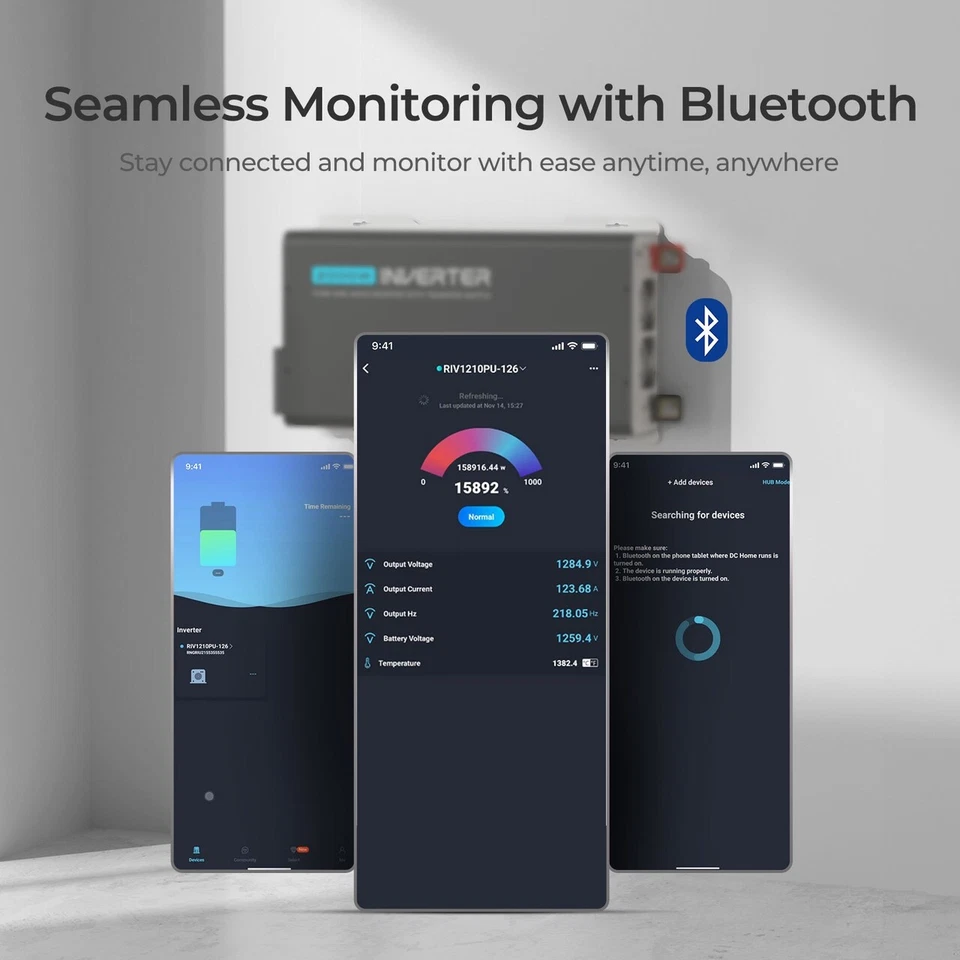 Inversor de potencia de onda sinusoidal pura Open Box Renogy 12V 3000W con interruptor de transferencia UPS Foto 3 de 4