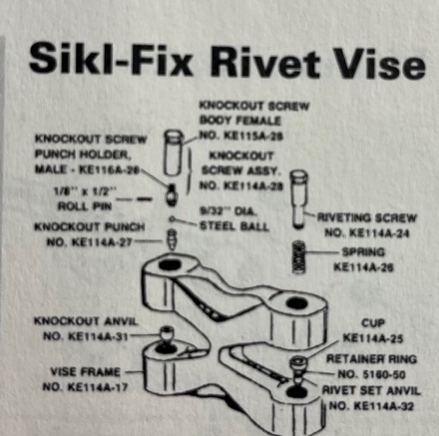 KE114A-27 Rivet Punch for Sikl-Fix Sickle Section Rivet Repair