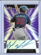 2019 Leaf Metal Draft BRADEN SHEWMAKE Purple Prismatic Auto RC 1/25 Braves