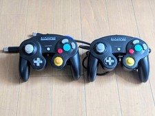 Nintendo GameCube Game Cube GC Controller Joystick " Black " OEM Tested Set of 2