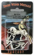 Ral Partha RP-018 Female Unicorn Knight (Mounted & Foot) Paladin Warrior Hero