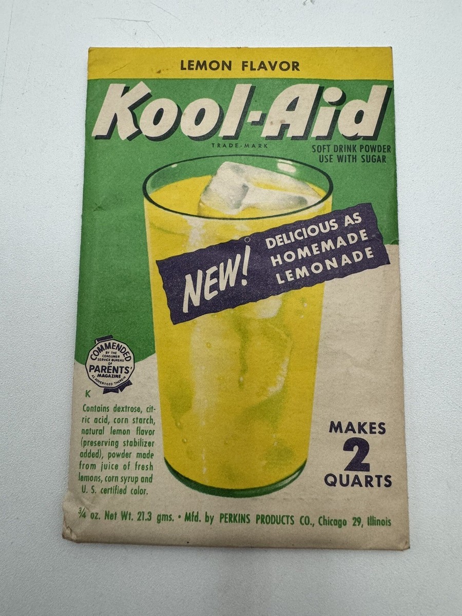 Vintage 1950s Kool-Aid Drink Lemon Flavor Package NOS | eBay