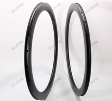 2pc 700c Carbon Road Bike Rims Disc Brake Clincher Tubeless Rims 25mm Width
