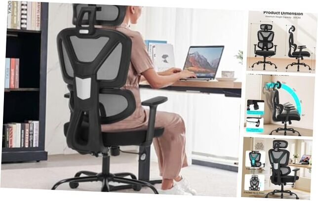 Ergonomic Home Office Chair with Adjustable Height and Lumbar Support