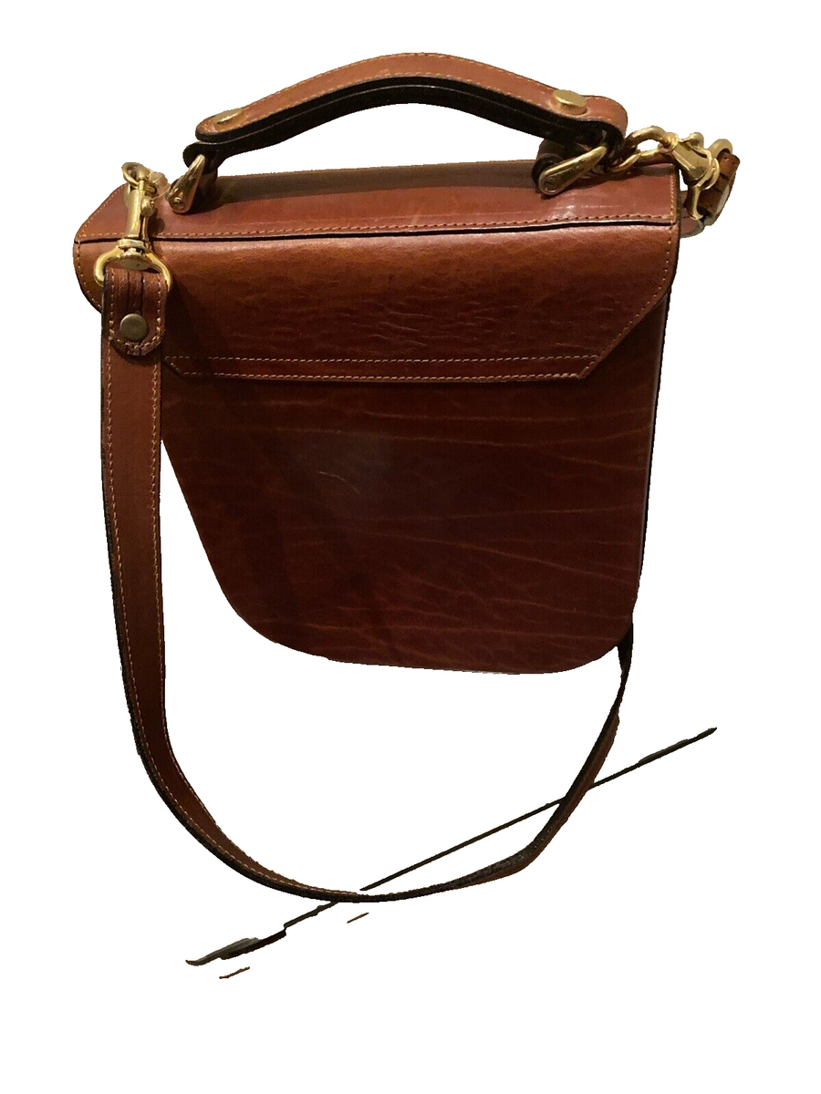 Vintage Oroton Original Handcrafted Crossbody Brown Leather