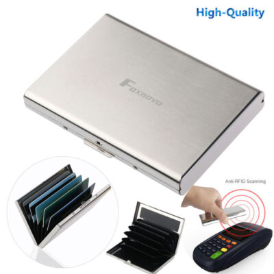 FOXNOVO Credit Wallet Holder Wallet Credit Card Holder Stainless Steel