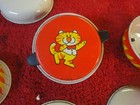 7 lot vintage childrens Hong Kong metal toy doll dish set pot stove burner tiger — photo 9