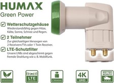 LNB Satellitare Humax Gold Single Con Filtro LTE - Per Ricezione HD E 4K Da Astra E Hotbird - Foto 3