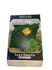Vintage Squash ￼Seed Packet - Litho Card Seed Co - Fredonia  NY