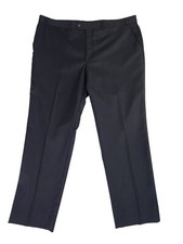 Ralph Lauren Wool Dress Pants Men's Size 42x32 Black Total Comfort Flat Front