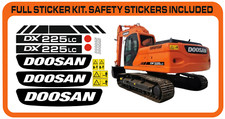 Doosan DX225LC Digger Sticker / Decal Kit . Safety Stickers Included