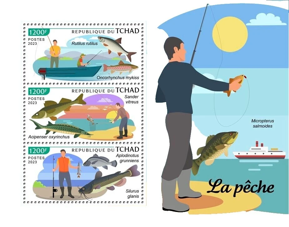Fishing Decimal Stamps