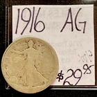 1916 Walking Liberty silver half dollar Coin ( AG) Almost Good Condition ENN