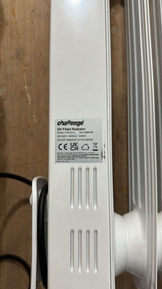 Challenge PORTABLE 9FIN OILFILLED RADIATOR 2000W Heater with