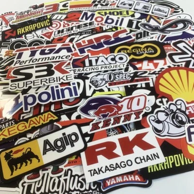Confezione Adesivi Misti 100pz Motocross Moto Auto ATV Racing Bike Casco Decalcomanie