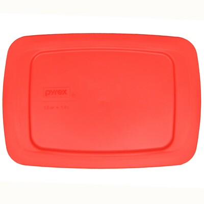 Pyrex C-213-PC 9.5 x 6.5'' Red Rectangular Lid New for 1.5Qt Easy Grab Loaf Dish