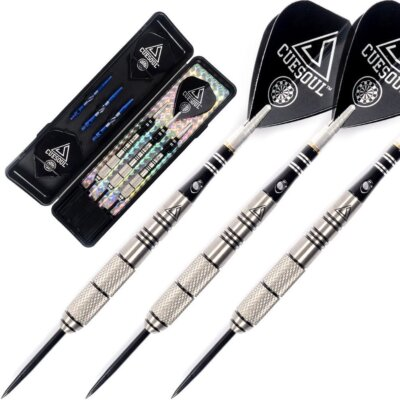 #ad CUESOUL 90% Tungsten 22g 24g 26g Steel Tip Darts with Black Dart Case $28.49