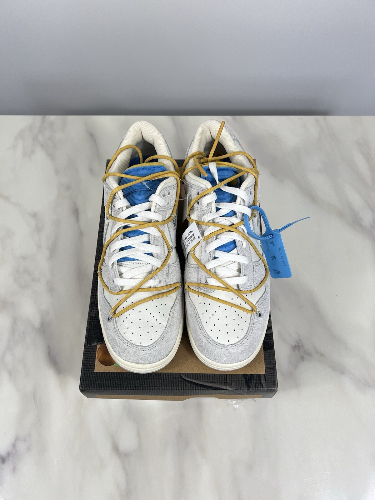 OFF WHITE X NIKE Nike Dunk Low x Off White Lotto 34 UK 11 US 12 Nuove SPEDIZIONE VELOCE ??