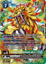 EX7-029 SaberLeomon ACE : Super Rare Alternative Art Digimon Card : EX07: Digimo