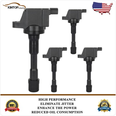 Front 4 Ignition Coils Pack For Acura ILX Honda Civic Insight 1.5L