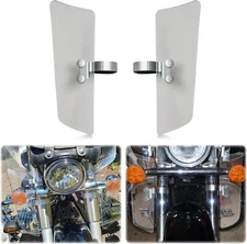 Leg Wind Deflector, PSLER Motorcycle Front Fork Wind Deflectors with Brackets