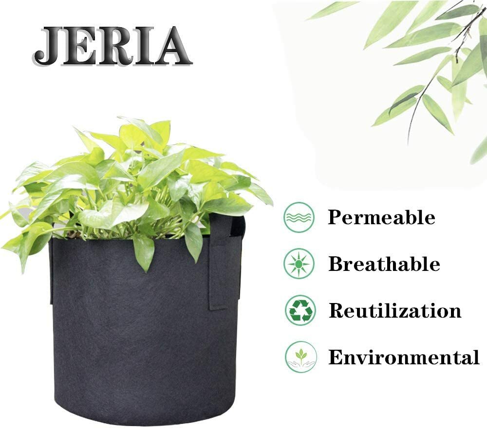 JERIA 12Pack 7 Gallon, Vegetable/Flower/Plant Grow Bags, Aeration Fabric Pots eBay