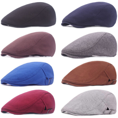 Men Cotton Flat Beret Hat Baseball Cap Golf Newsboy Adjustable Outdoor Sun Hats