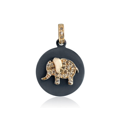 Elefante Small Pave Coin Necklace