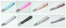 Chevron Fabric Wristlet Key Fob with key ring and swivel clasp