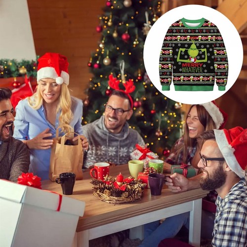 Grinch's Christmas Ugly Sweater Pullover Jumper Womens Mens Xmas Sweatshirt Tops - Picture 10 of 17