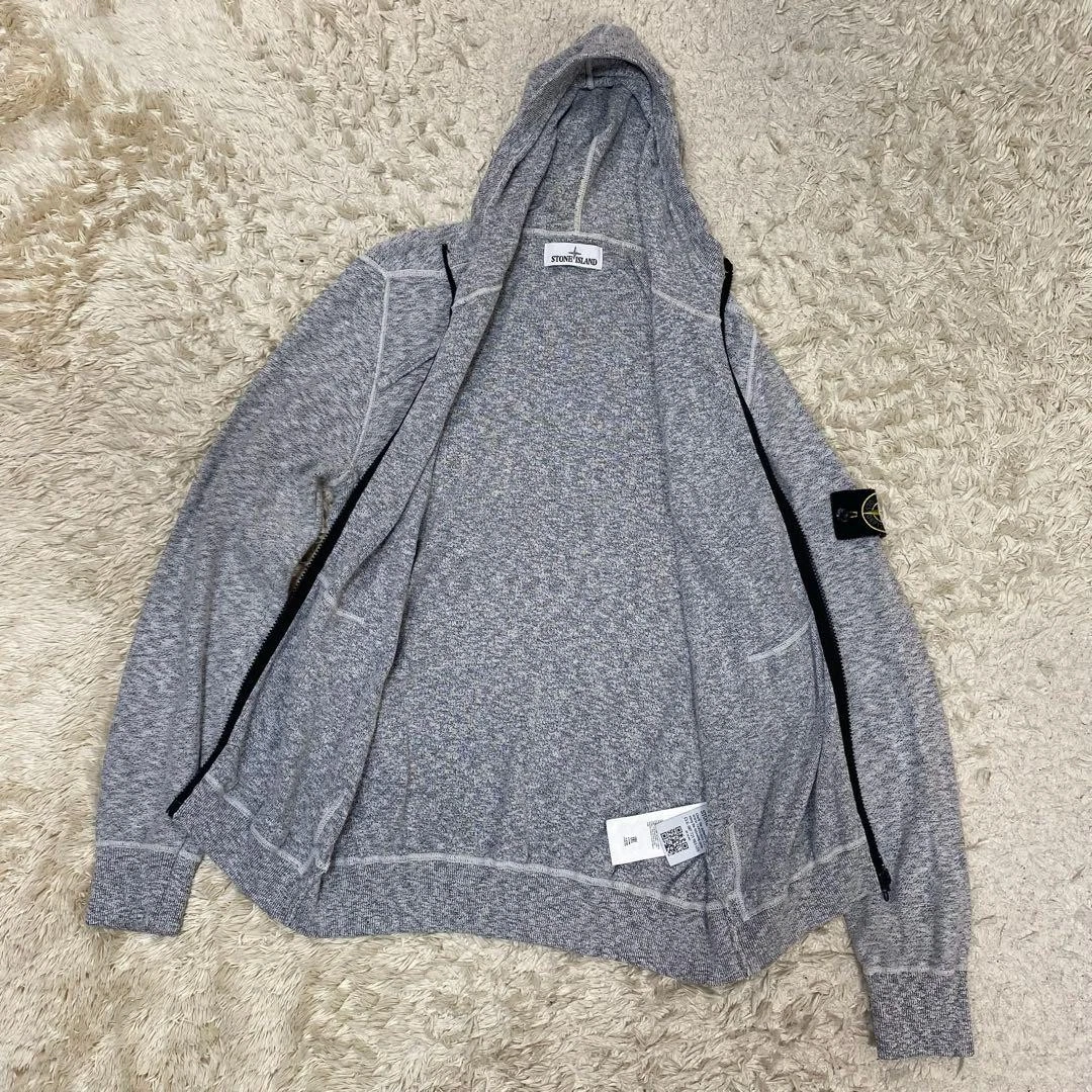 Stone Island Uomo L Cappuccio Zip Felpa Grigio L Edizione Limitata Raro Modello U