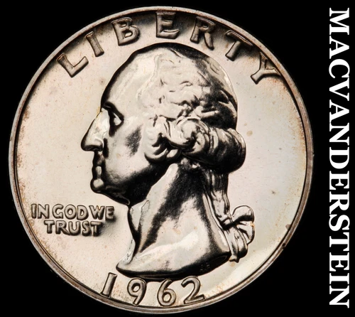 1962 Silver Washington Quarter - Choice Gem Proof  Lustrous  #i7043